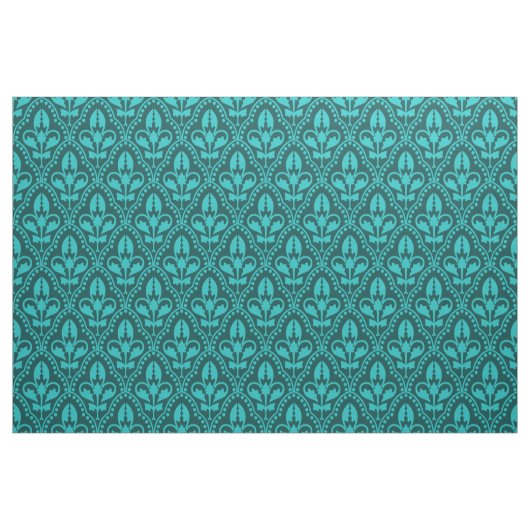 Türkis-Damast-Muster-Gewebe Stoff (Fat Quarter (45,7 x 55,9 cm))