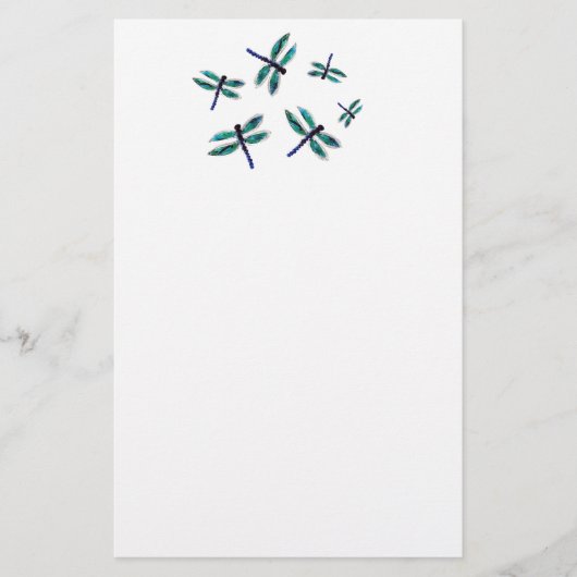 Türkis Dancing Dragonfly Briefpapier (Vorderseite)