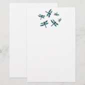Türkis Dancing Dragonfly Briefpapier (Vorne/Hinten)