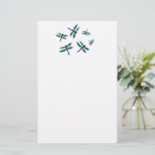 Türkis Dancing Dragonfly Briefpapier (Stehend Vorderseite)