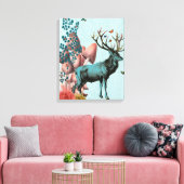 Türkis Dei im Pilzwald Leinwanddruck (Insitu (Wohnzimmer))