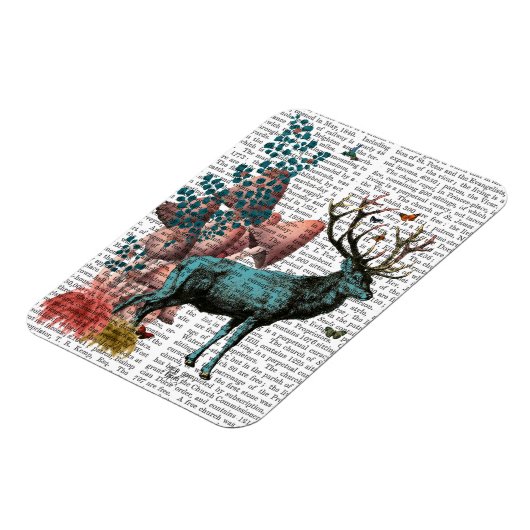 Türkis Dei im Pilzwald Magnet (Linke Seite)