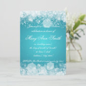 Türkis der 16. Geburtstag-Party-funkelnder Nacht2 Einladung (Stehend Vorderseite)