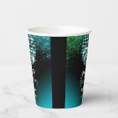 Türkis Disco Glitzer Dance Party Geburtstag Pappbecher (Links)