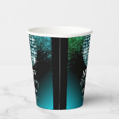 Türkis Disco Glitzer Dance Party Geburtstag Pappbecher (Rechts)