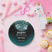 Türkis Disco Glitzer Dance Party Geburtstag Pappteller (Party)