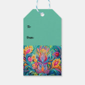 Türkis Diwali Dreamscape Geschenkanhänger (Rückseite)