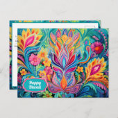 Türkis Diwali Dreamscape Postkarte (Vorne/Hinten)