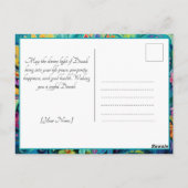 Türkis Diwali Dreamscape Postkarte (Rückseite)