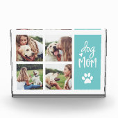 Türkis | Dog Mama Pawprint Collage Fotoblock (Vorderseite)