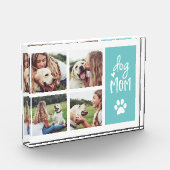 Türkis | Dog Mama Pawprint Collage Fotoblock (Links)