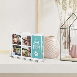 Türkis | Dog Mama Pawprint Collage Fotoblock