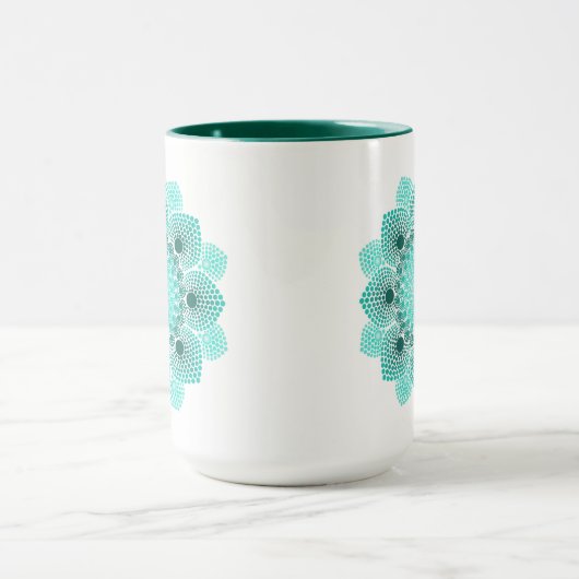 Türkis Dot Mandala Tasse (Zentrum)