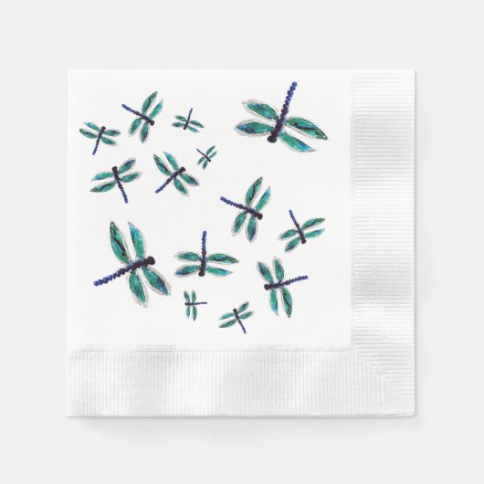 Türkis-Dragonfly Serviette (Vorderseite)