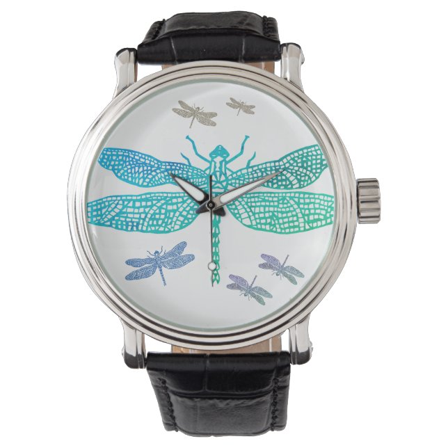 Türkis Dragonfly Watch Armbanduhr (Vorderseite)