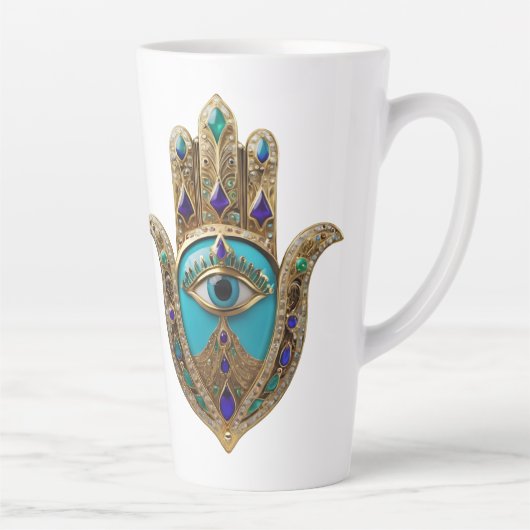 Türkis Drittes Auge Hamsa Milchtasse (Rechts)