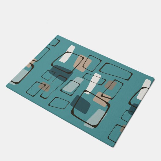 Türkis Eames Art Fußmatte (Schrägansicht)
