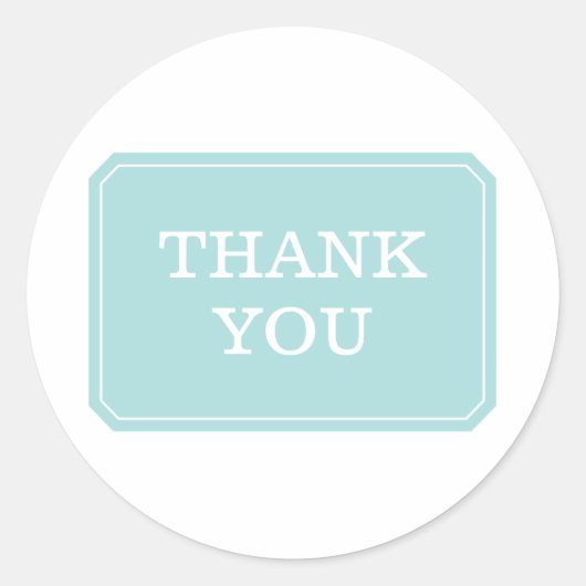 Türkis einfach elegant Danke Stickers (Vorderseite)
