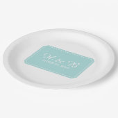 Türkis einfach elegant Hochzeit Pappteller (Schrägansicht)