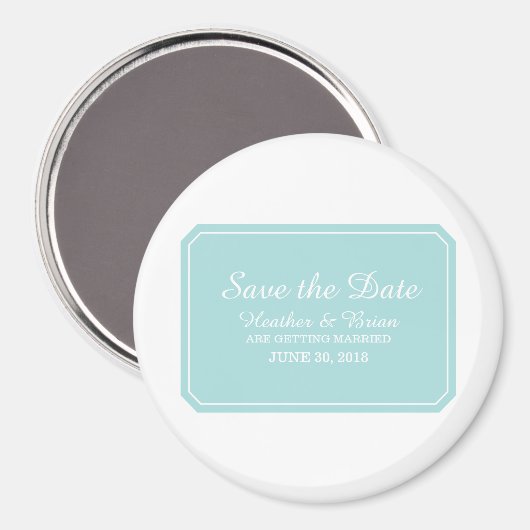 Türkis einfach elegant Save the Date Magnet (Vorderseite/Rückseite)