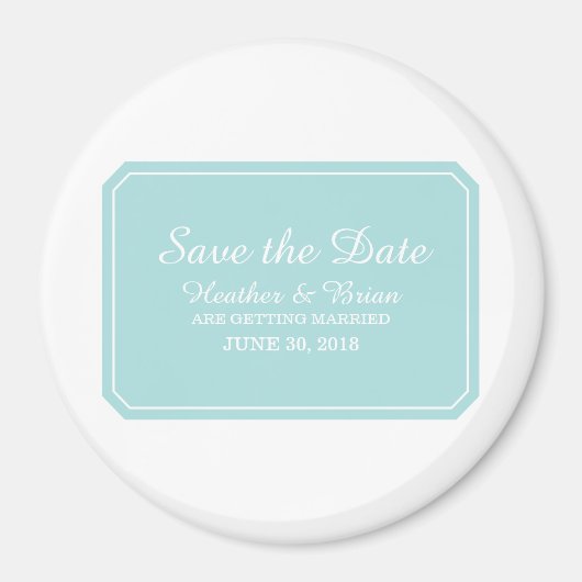 Türkis einfach elegant Save the Date Magnet (Vorne)