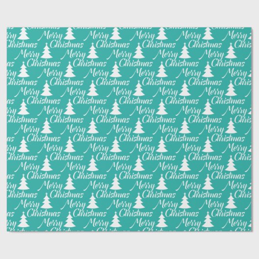 Türkis-einfacher Weihnachtsbaum Geschenkpapier (Flach)