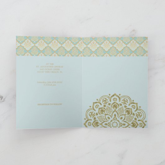 Türkis - Einladung zur Hochzeit (Innenseite)