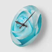 Türkis-Eis-Rose Runde Wanduhr (Winkel)