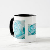 Türkis-Eis-Rose Tasse (Vorderseite Links)