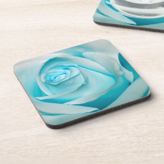 Türkis-Eis-Rose Untersetzer (Linke Seite)