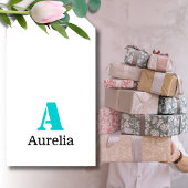 Türkis Elegant Erstmaliger Schwarzer Name | Modern Geschenkanhänger