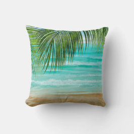 Türkis Emerald Green Tropical Beach Palm Tree Kissen