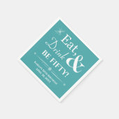 Türkis essen Drink sein fünfzig Retro 50. Geburtst Serviette (Ecke)