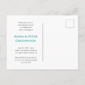 Türkis essen Drink Wir Got Verheiratet Retro Elope Postkarte (Rückseite)