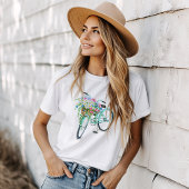 Türkis Fahrrad mit Korb von Blume T-Shirt