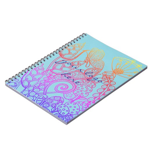 Türkis Fantasy Butterfly Notizblock (Linke Seite)