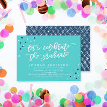 Türkis Feiern wir das Graduate Grad Party