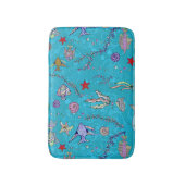 Türkis-Fisch-Muster Badematte (Vorderseite Vertikal)