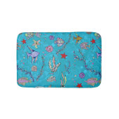 Türkis-Fisch-Muster Badematte (Vorderseite)