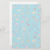 Türkis-Fisch-Muster Briefpapier (Vorne/Hinten)