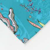 Türkis-Fisch-Muster Fleecedecke (Ecke)