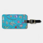 Türkis-Fisch-Muster Gepäckanhänger (Vorderseite horizontal)