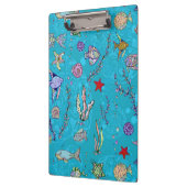 Türkis-Fisch-Muster Klemmbrett (Links)