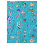 Türkis-Fisch-Muster Klemmbrett (Rückseite)