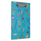 Türkis-Fisch-Muster Klemmbrett (Rechts)