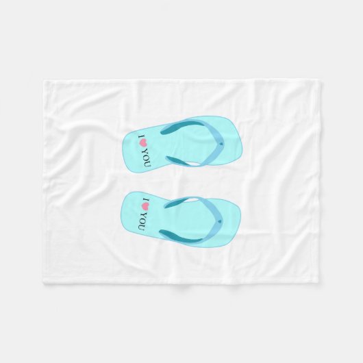 Türkis Flip Flops Fleece Blanket (Vorderseite (Horizontal))