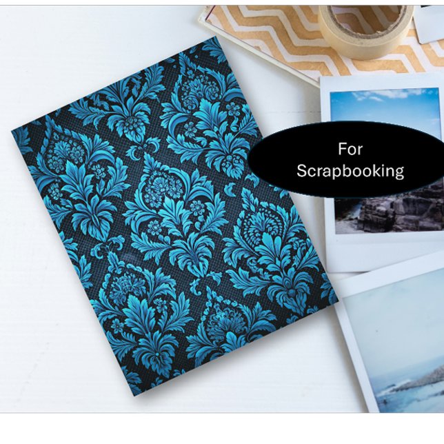 Türkis-Floral Brocade-Blatt (Von Creator hochgeladen)