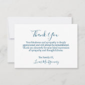 Türkis florale Beerdigung Danke, Beileid Mitteilungskarte (Vorderseite)