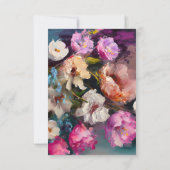 Türkis florale Beerdigung Danke, Beileid Mitteilungskarte (Rückseite)