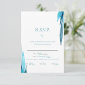 Türkis Foliage UAWG RSVP Karte (Stehend Vorderseite)